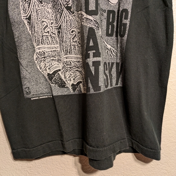 Magic Johnson T's Graphic Black T-Shirt Michael Jordan Fruit Of The Loom Vintage - Picture 3 of 10